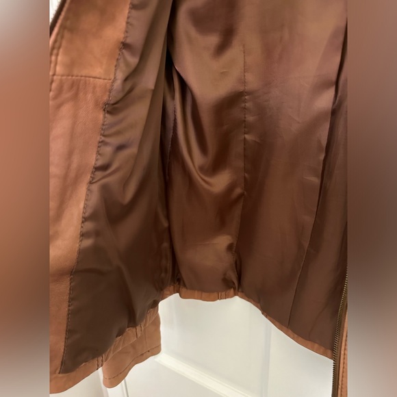 Michael Kors tan leather jacket Ladies S - Picture 7 of 7